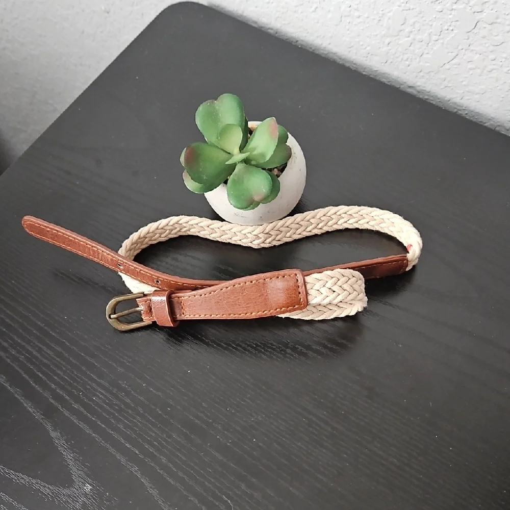 Stylish Tan and Cream Kids Belt